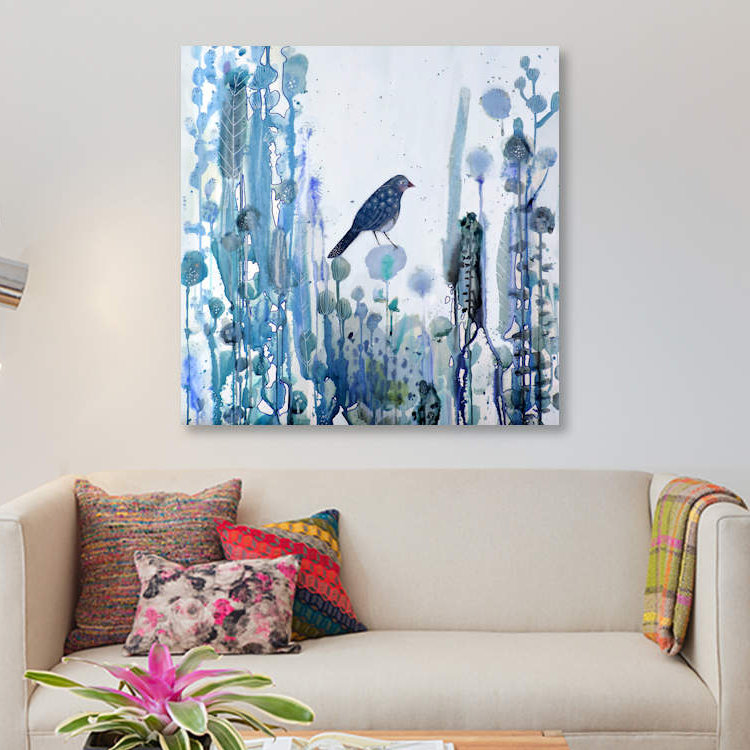 «L'heure Bleue», impression sur toile, H 26 po x l 26 po x P 1,5 po, Pas de tapis, Toile tendue