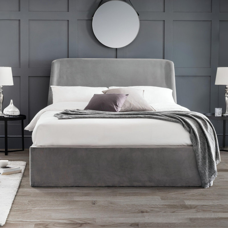 Foehr Upholstered Storage Bed, Double (4'6), Grey