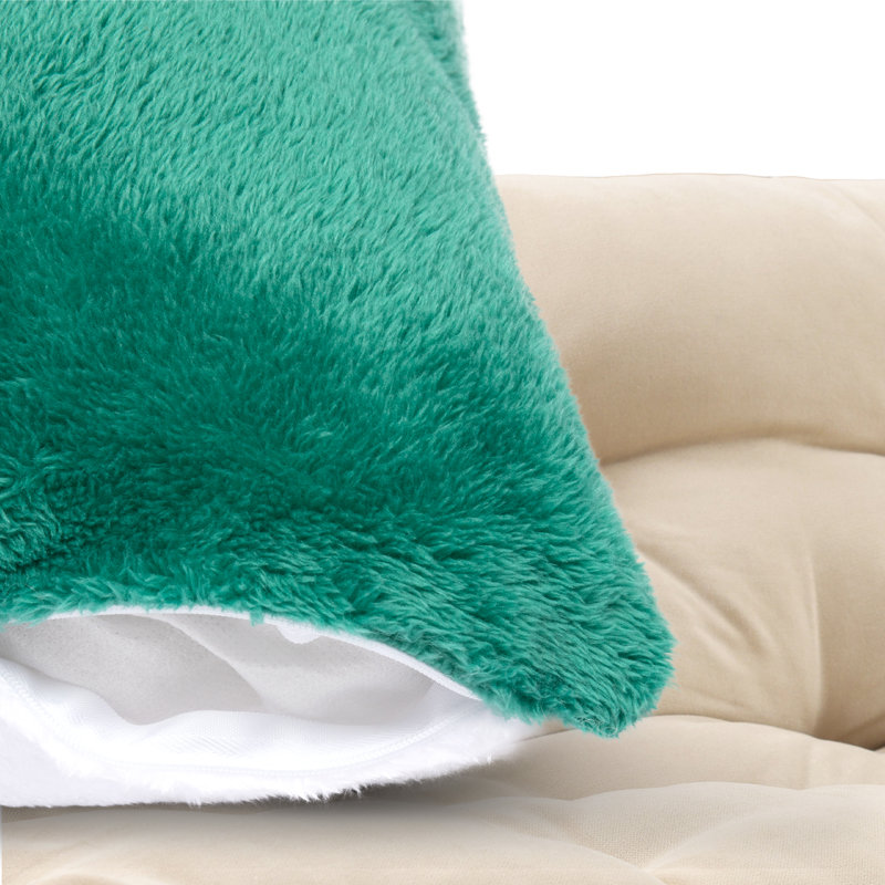 Reversible Throw Pillow, Green, 18"H x 18"W