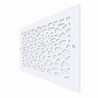 Stellar Air White Wall And Ceiling Registers - 6x14 (Duct Opening) 8x16 Overall Size - Floral