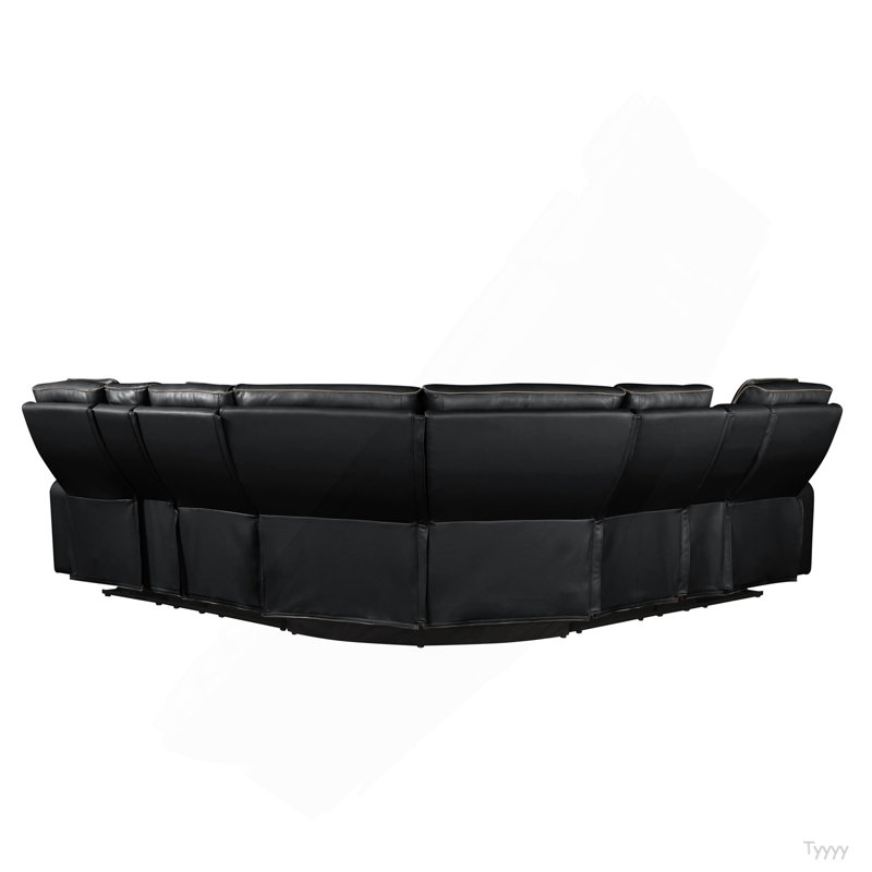 Fortuner Modern Style Power Recliner Sectional With Bluetooth Speaker And LED Made With Wood & Metal, Massage Function Included