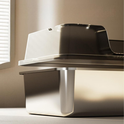 Stainless Steel Litter Box with Filter Pedals