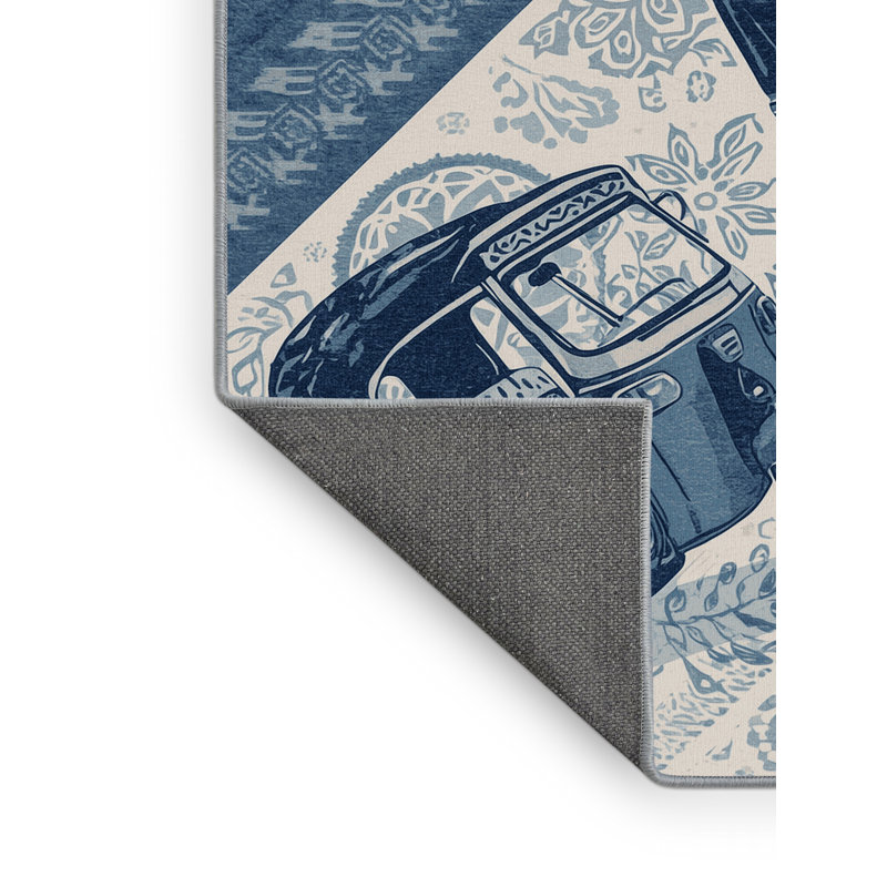 Tapis gris moelleux moelleux Tuk Tuk Rickshaw, 3 x 5
