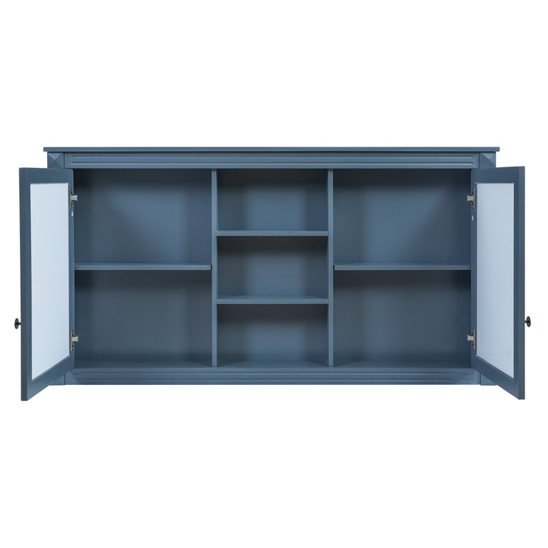 Armoire à miroir murale de 55 pouces avec tablettes réglables et charnières à fermeture douce