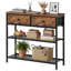 Narrow Console Sofa Table with Two Mesh Storage Shelves