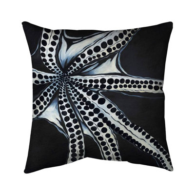 Large octopus tentacle - 16"x16" Outdoors Throw pillow - Spun poly - Print on demand