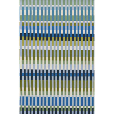 Icon Blue Striped Outdoor Rug