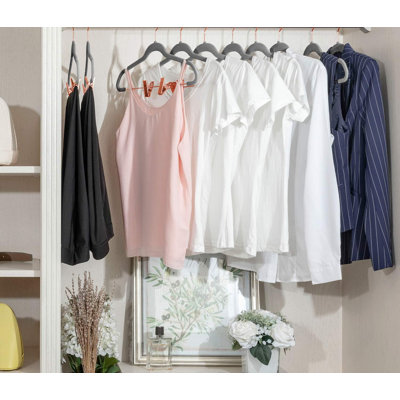 Velvet Pants Hangers with Adjustable Clips Slim Skirt Hangers