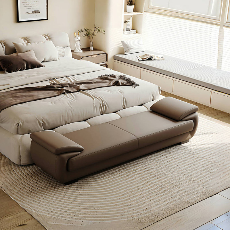 Banc de rangement confortable pour tabourets, Café