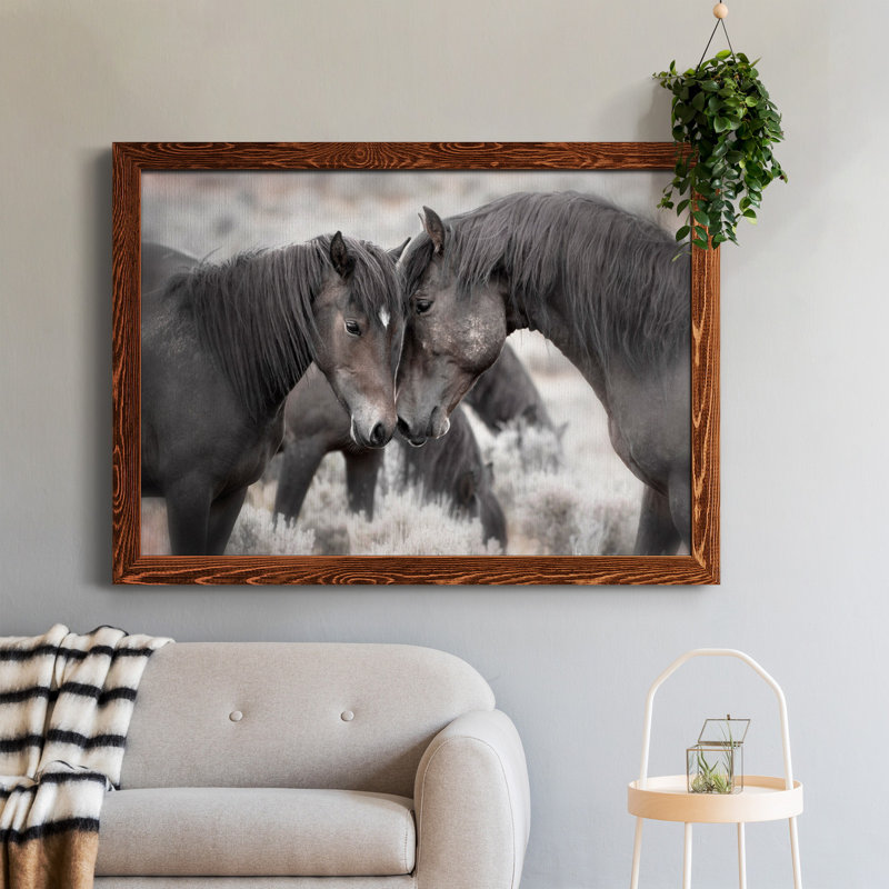 Chevaux sauvages - Photographie de cadre photo sur toile, H 31,5 po x l 23,5 po x P 1,5 po, Érable