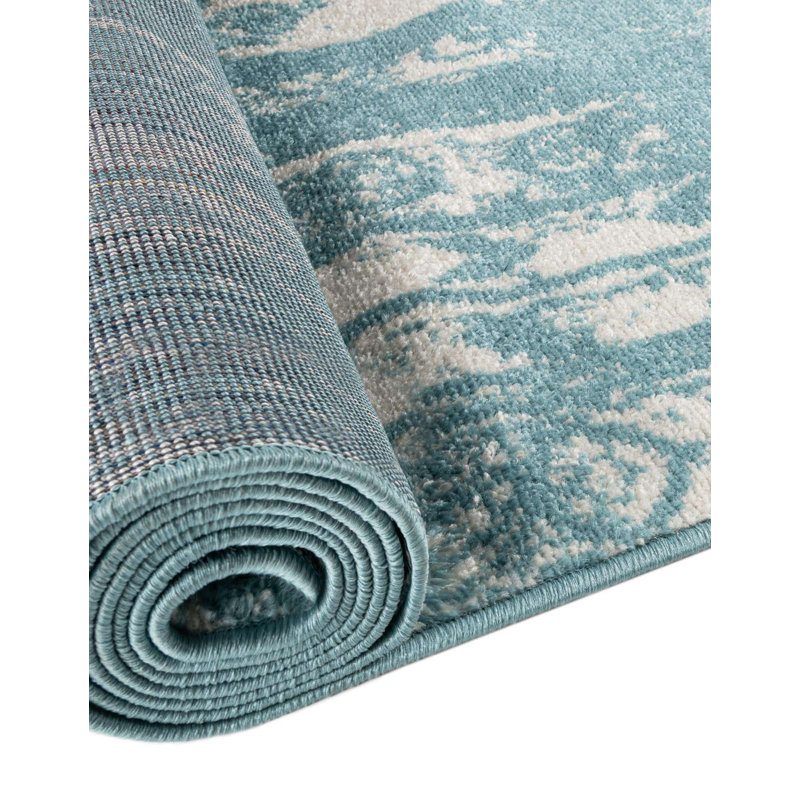 Tapis Lennon bleu clair, Rond 6 pi 1 po