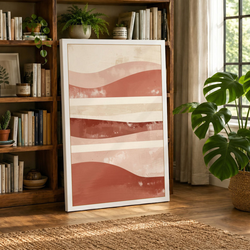 Layered Earth Minimalist - Wrapped Canvas, 18x12 - 45.7 x 30.5 cm, Cream Border