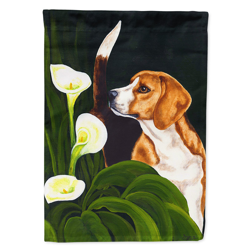 Drapeau de jardin 2 côtés beagle lillies, H 28 po x l 40 po