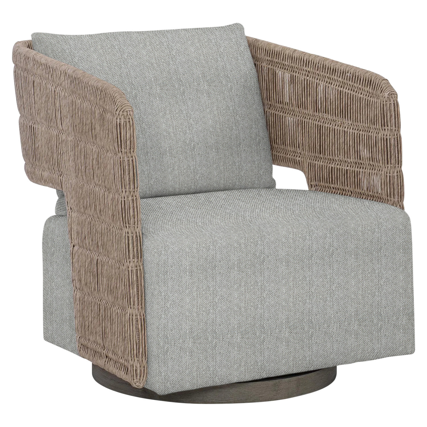 Maldives Swivel Patio Lounge Chair, Light Gray/Dark Gray Linen 6032-110