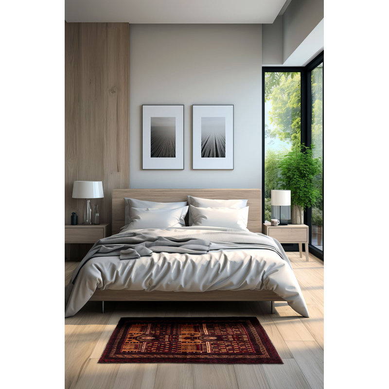 Tapis brun clair Teimani 3 pi 3 po x 4 pi 3 po