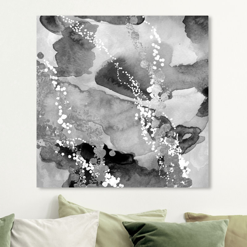 «Abstract Even More Love Silver», reproduction d'art graphique sur toile, Toile tendue, H 16 po x l 16 po x 1,5 po