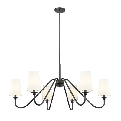Sujal 6 - Light Steel Dimmable Classic / Traditional Chandelier