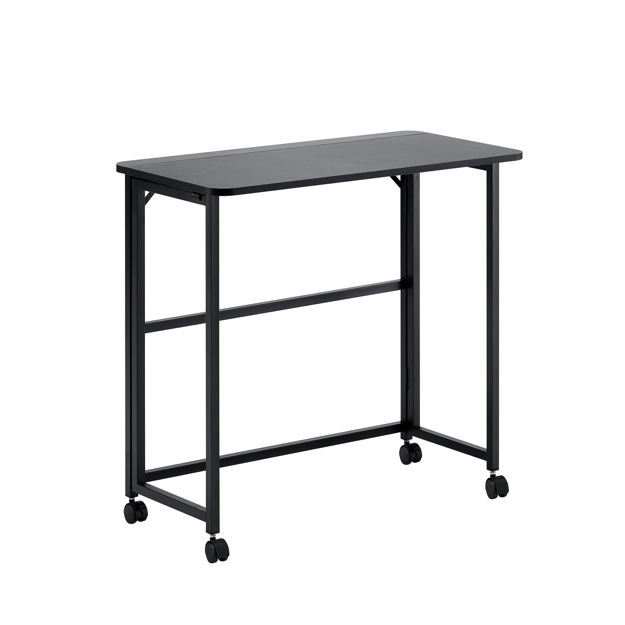 Ebern Designs Black Foldable Desk For Small Areas, Construction