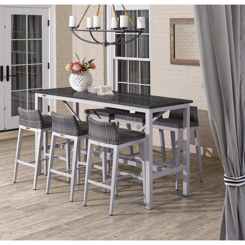 Ensemble de salle à manger rectangulaire pour 6 personnes Travira, Gris anthracite