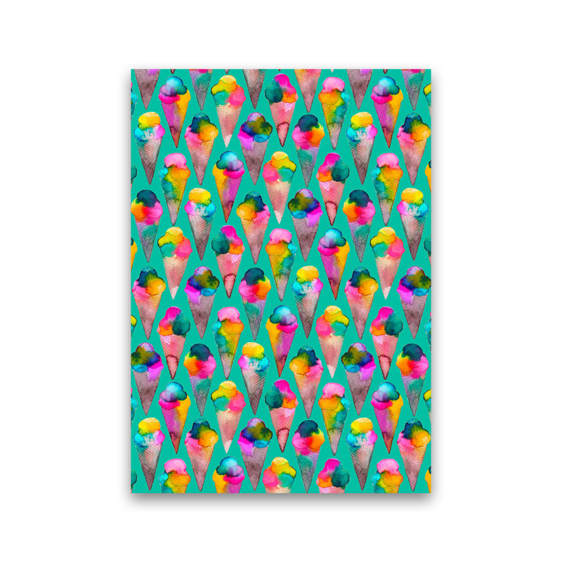 Cute Ice Creams Kids - Print, No Framed, 30cm H x 21cm W x 1cm D