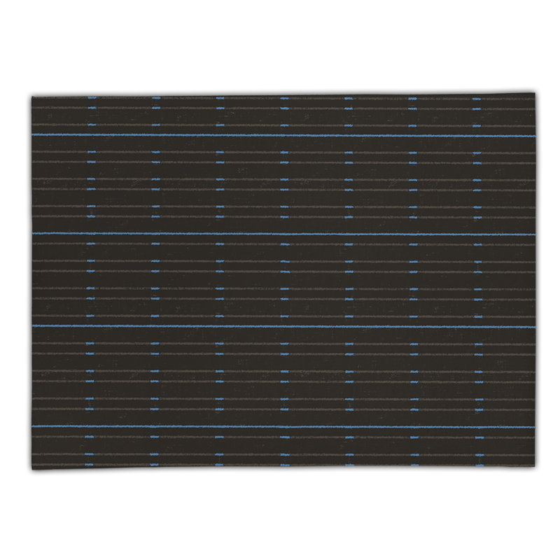 Tapis intérieur / extérieur rectangulaire en polyester tissé à la machine noir / bleu, Rectangle 2 pi x 3 pi