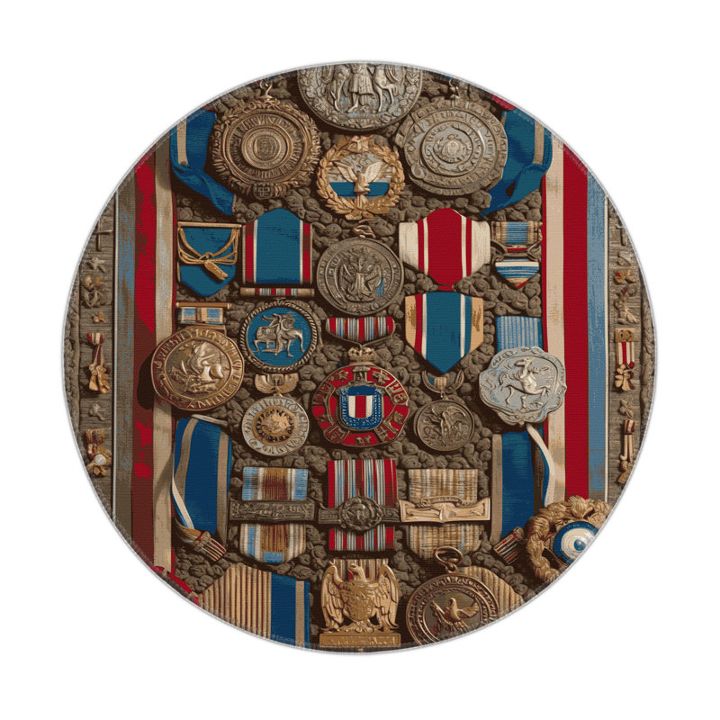 Tapis d'intérieur et d'extérieur brun français, Rond 5 pi