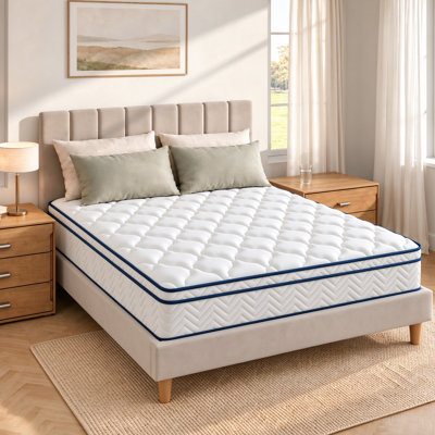 14" King Size Hybrid Mattress Medium Plush Cooling Gel Memory Foam CertiPUR US Certified