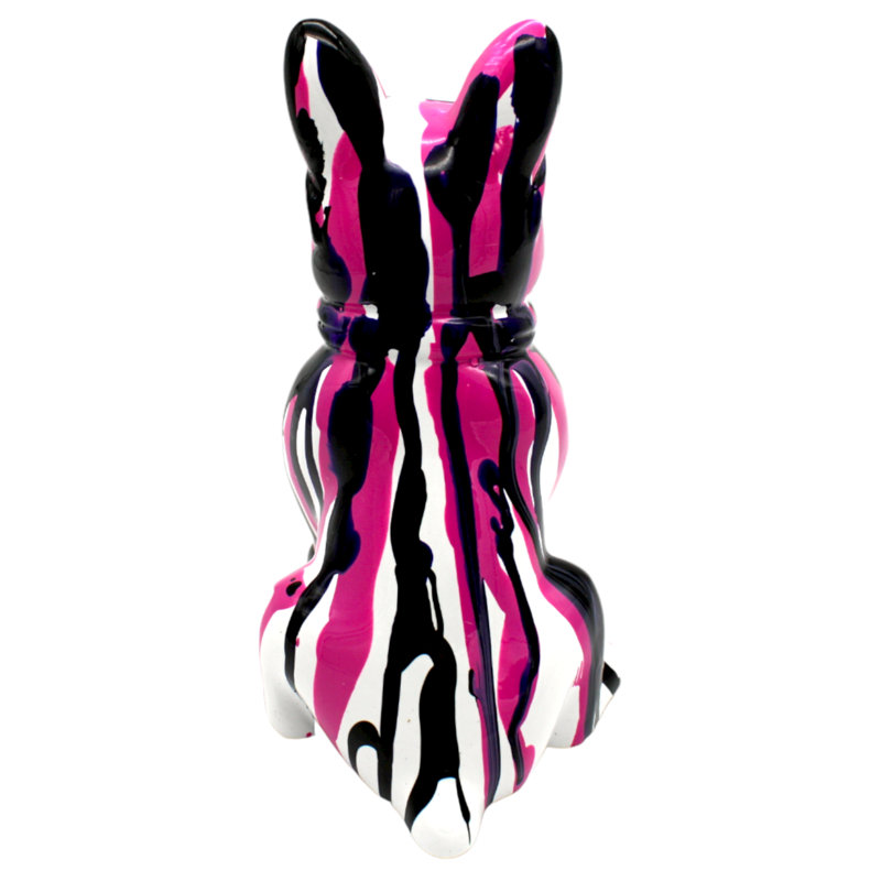 Bouledogue français avec lunettes Hannahlynn - graffiti rose - 8 po de hauteur