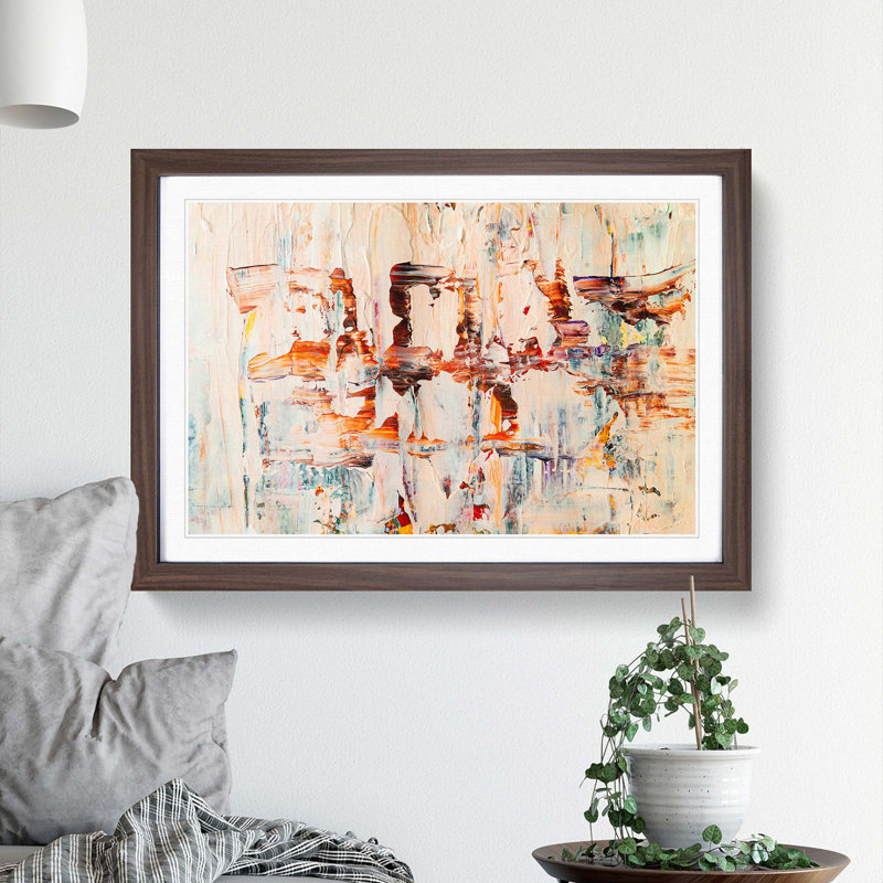Abstract Art Painting Vol.355 by S.Johnson - Picture Frame Painting Print, Walnut Framed, 48cm H x 65cm W x 2cm D