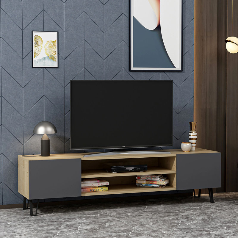 Annela TV Stand for TVs up to 75", Oak/Anthracite