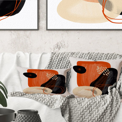 Minimal Abstract Shapes With Polka Dot Cloud I - Coussin décoratif imprimé moderne