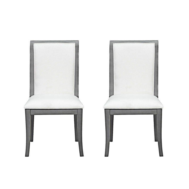 Chaise d'appoint rembourrée (ensemble de 2), Gris