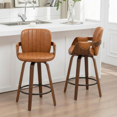 Tabouret de comptoir pivotant avec structure en bois Youngstown