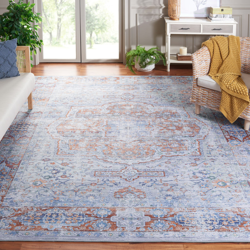 Tapis oriental beige / gris / bleu clair, Rectangle 8 pi x 10 pi