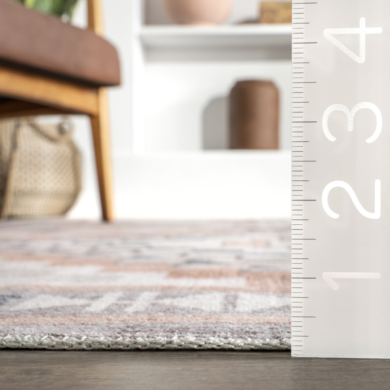 Tapis médaillon lavable à la machine Leighton SpinClean Southwestern, Rectangle 4 pi x 6 pi