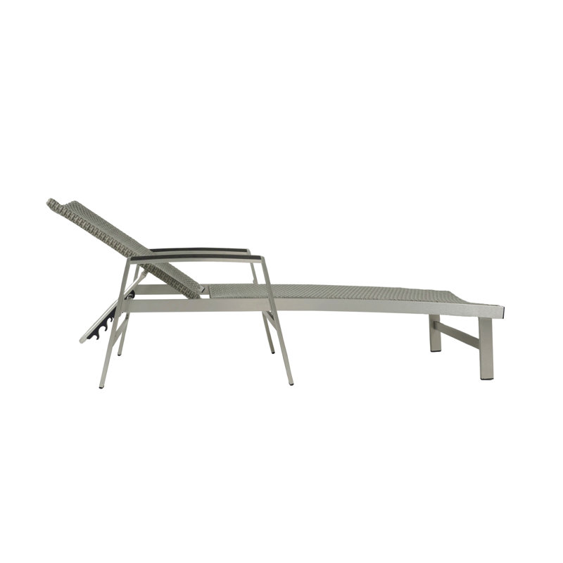 Outdoor Rust-Proof Aluminum Framed Chaise Lounge For Backyard