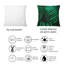 Coussin décoratif vert foncé à feuilles de fougère sur fond noir III-1605936602