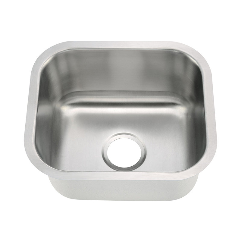 Évier de cuisine encastrable en acier inoxydable, H 9 po x l 18 po x P 16 po, Bol simple