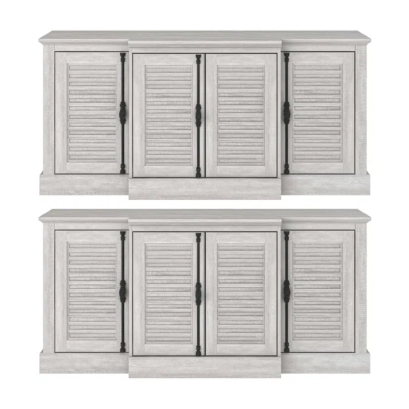 Malyha Farmhouse Sideboards Set Of 2, Dusty Gray Oak
