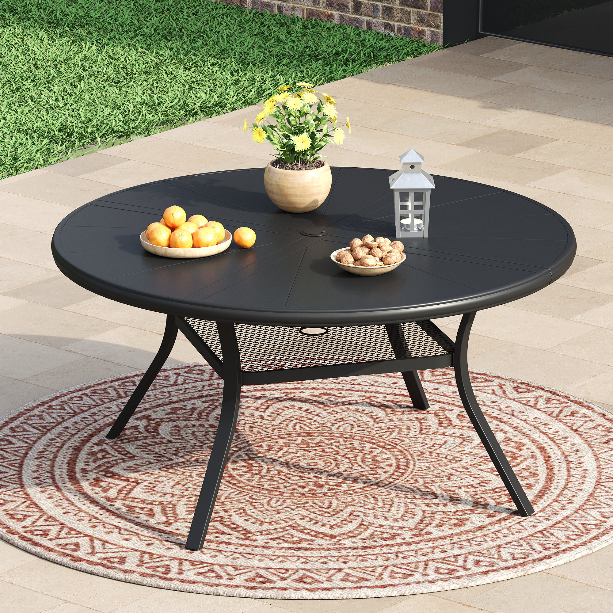 Lark Manor™ 6-Person Aluminum Round Patio Dining Table | Wayfair