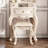 23.62"Light Luxury Compact Solid Wood Vanity Desk with Heart-shaped Mirror