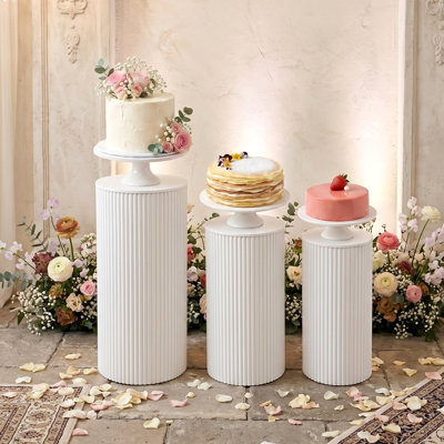 3 piédestal de gâteau, 3 piédestaux ronds (pi