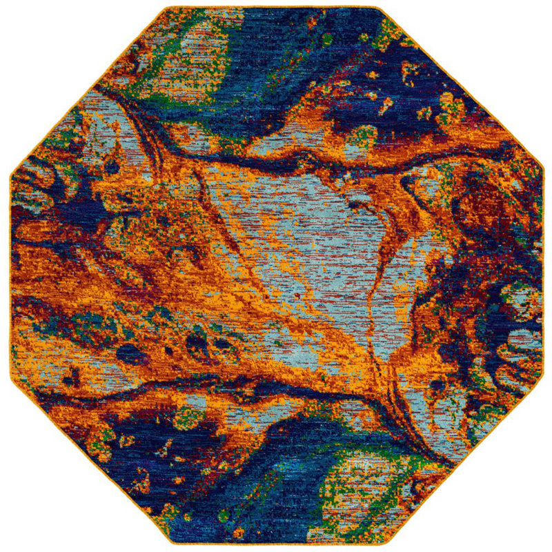 Markon Abstract Indoor Rug, Octagon 5'3"