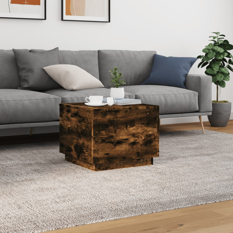 Chamara Block Coffee Table, Smoked Oak