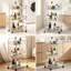 3-Tier Slim Rolling Storage Trolley, 36x20x71cm Narrow Bathroom Cart with Lockable Castor Wheels, Stainless Steel Frame & U-Shaped Handle, Multipurpose Storage Unit for Bathroom, Bedroom & Office