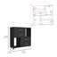 Commode Krista, deux tablettes ouvertes, quatre tiroirs