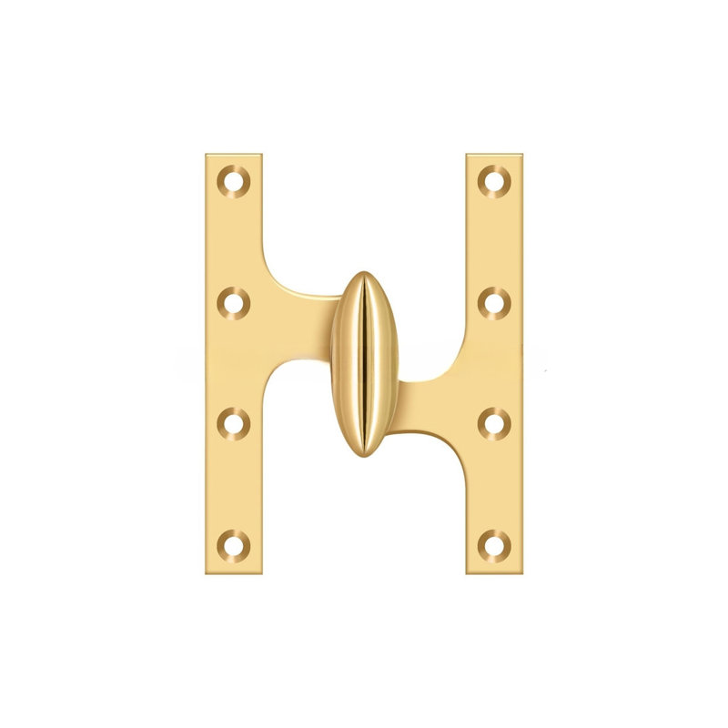 Hinge, PVD Polished Brass, Right Hand
