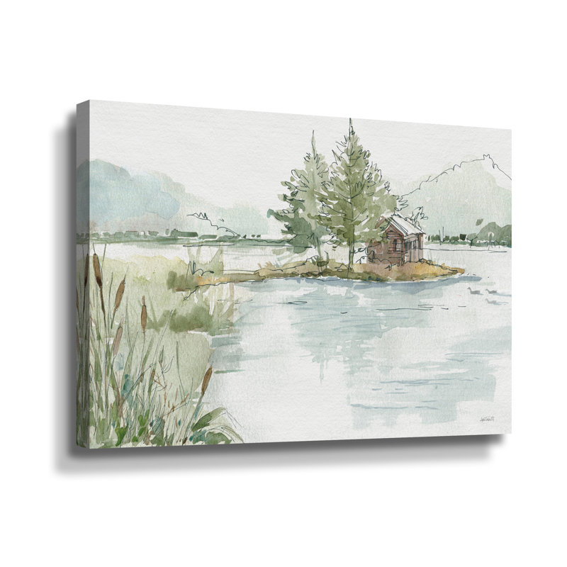2tav368a_Serene Lake II, galerie tendue, Toile tendue, H 12 po x l 18 po x P 2 po