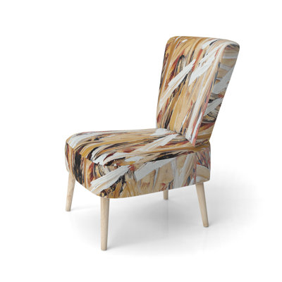 Accent Chair, Beige Floral Pattern Upholstered Decor - Beige Floral Pattern II