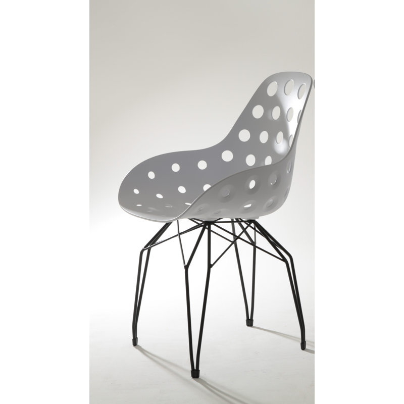 Chaise avec accoudoirs Gallatin, Blanc / noir